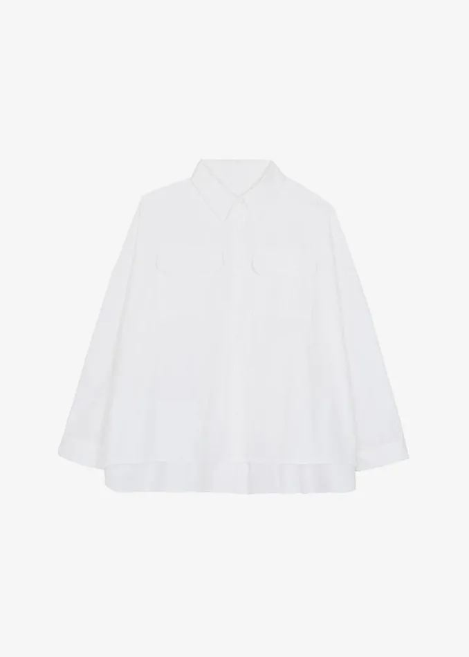 The Frankie Shop Elara Oversized Shirt 8211 Optic White Women Tops