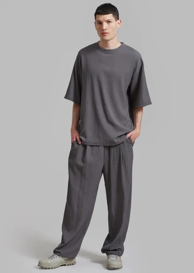 The Frankie Shop Eliott Crinkle Pants 8211 Charcoal Men Clothing