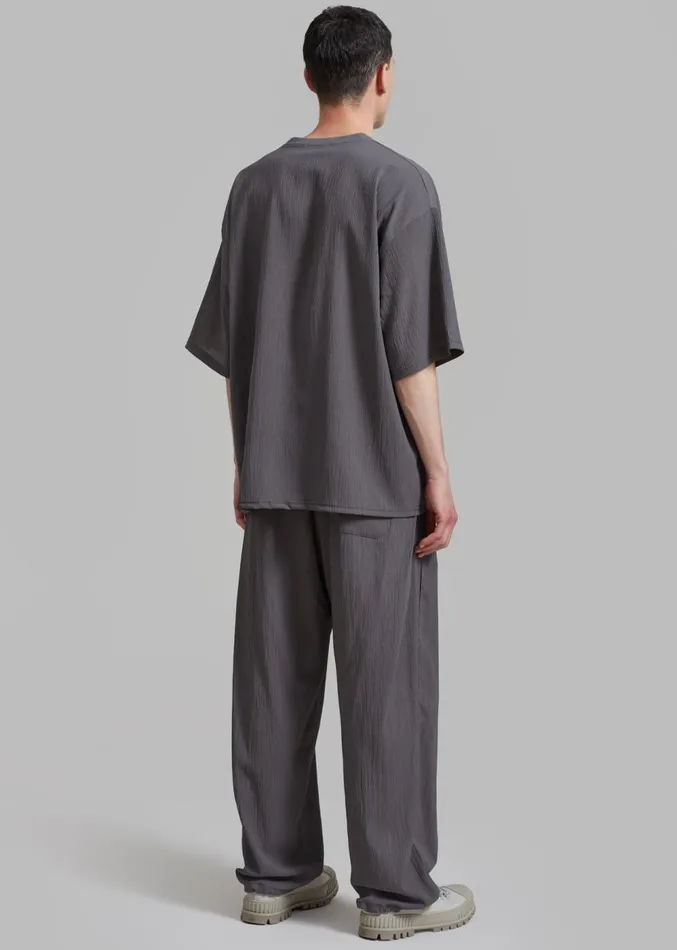 The Frankie Shop Eliott Crinkle Pants 8211 Charcoal Men Clothing