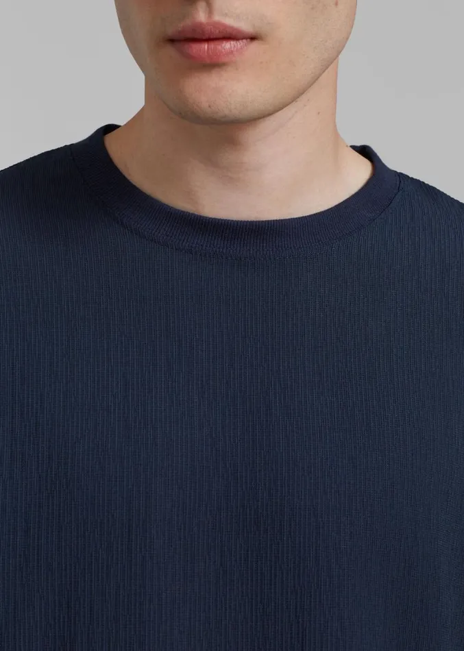 The Frankie Shop Eliott Crinkle Tee 8211 Navy Men Tops
