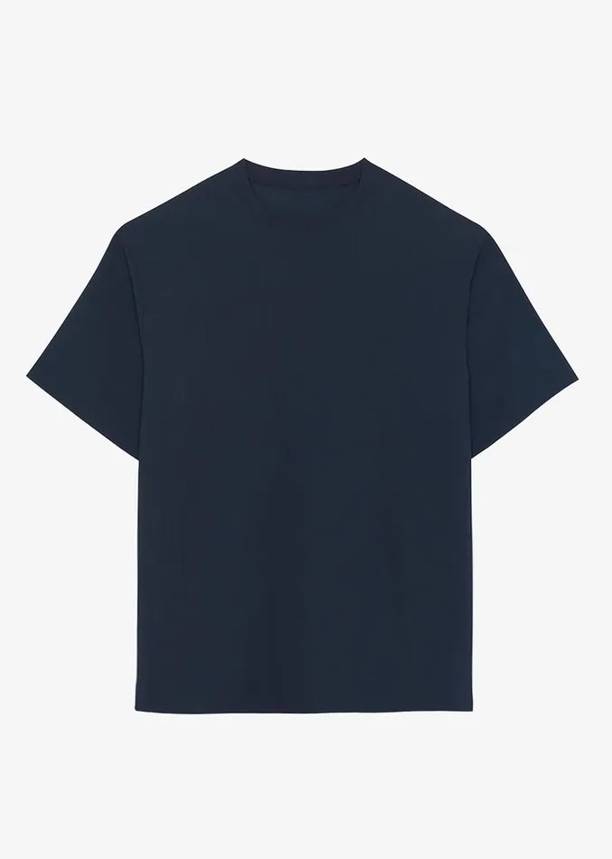 The Frankie Shop Eliott Crinkle Tee 8211 Navy Men Tops