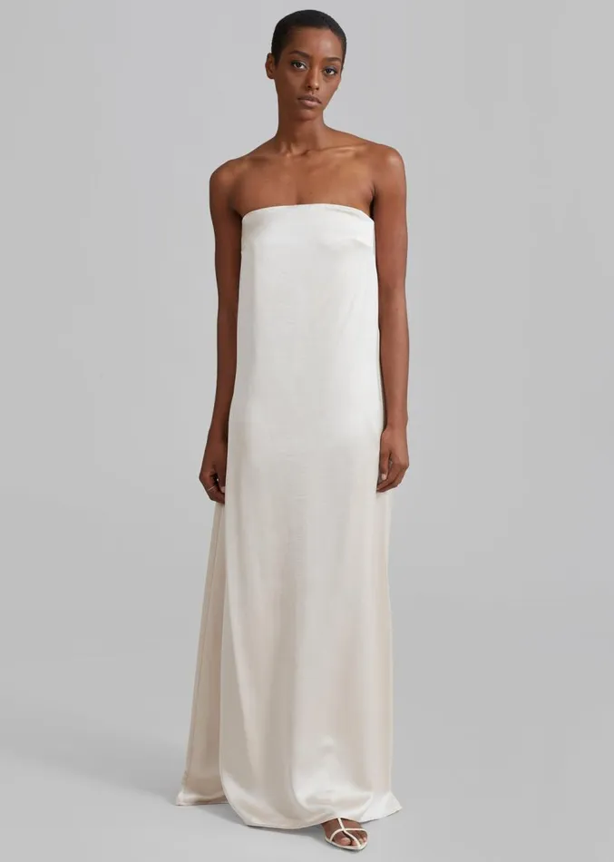 The Frankie Shop Esse Studios Opia Column Dress 8211 Champagne Women Dresses