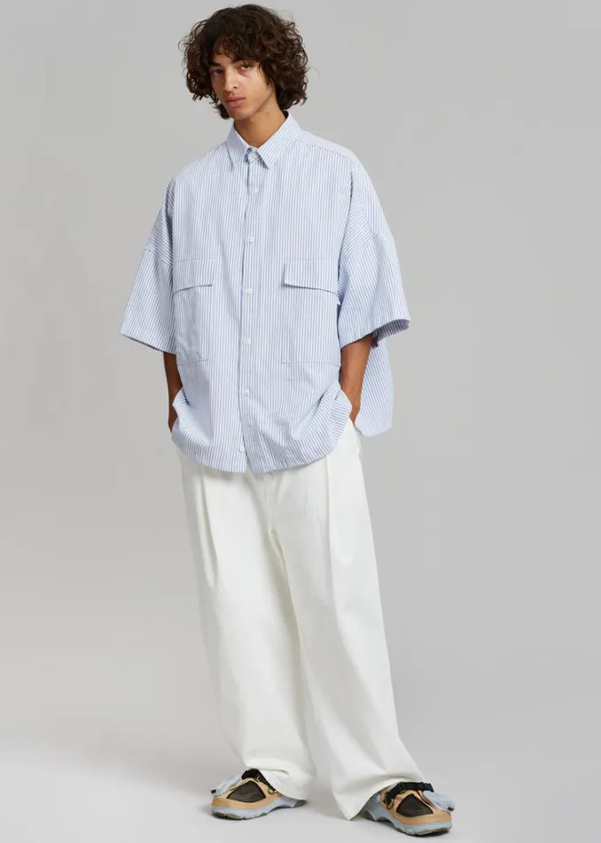 The Frankie Shop Ethan Pocket Shirt 8211 Blue Stripe Men Clothing