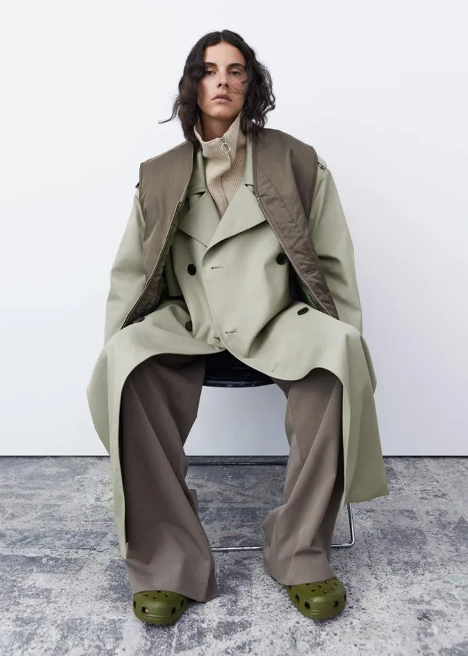 The Frankie Shop Eugene Trench Coat 8211 Pale Khaki Women Clothing
