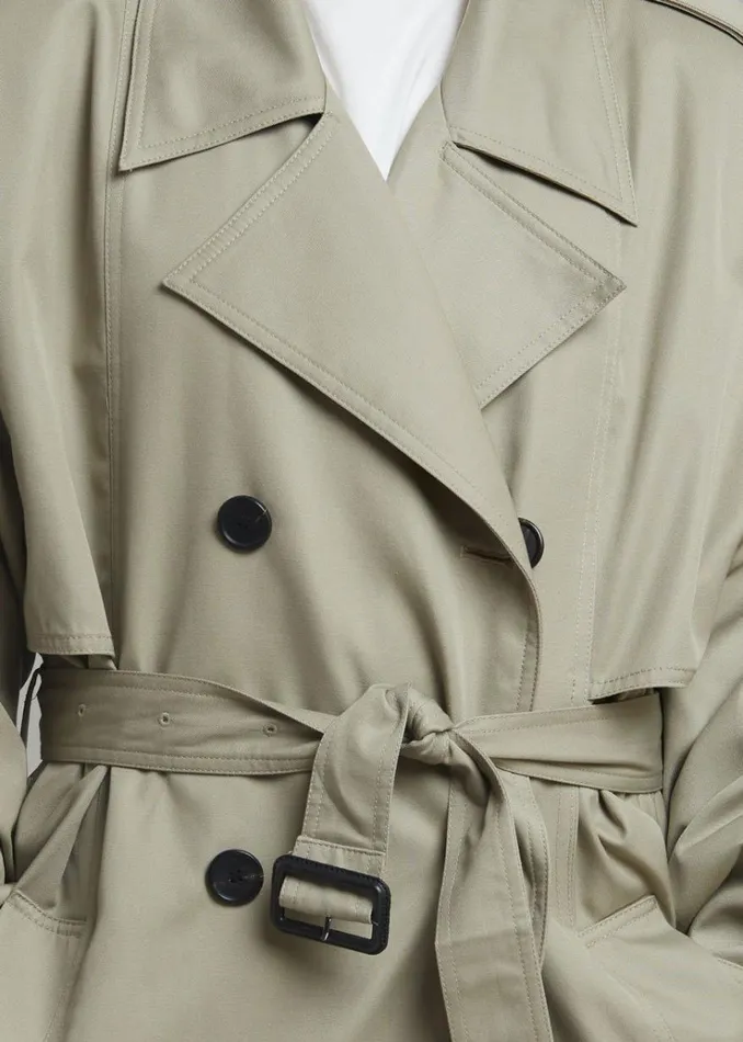 The Frankie Shop Eugene Trench Coat 8211 Pale Khaki Women Clothing