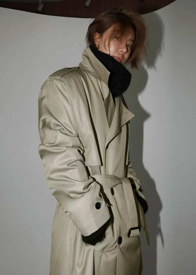 The Frankie Shop Eugene Trench Coat 8211 Pale Khaki Women Clothing
