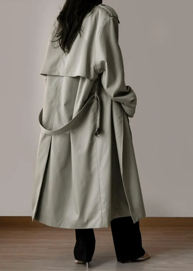 The Frankie Shop Eugene Trench Coat 8211 Pale Khaki Women Clothing