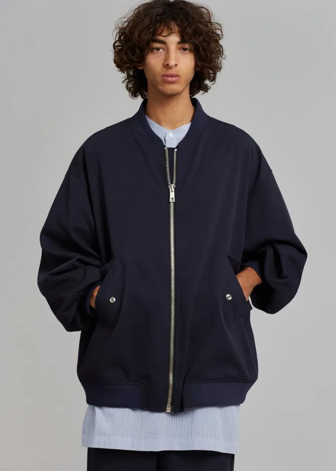 The Frankie Shop Evans Bomber 8211 Navy Men Outerwear
