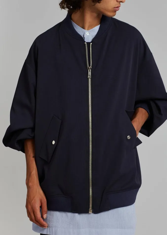 The Frankie Shop Evans Bomber 8211 Navy Men Outerwear