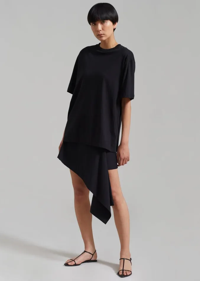 The Frankie Shop Faro Boxy Tee 8211 Black WomenMen Tops