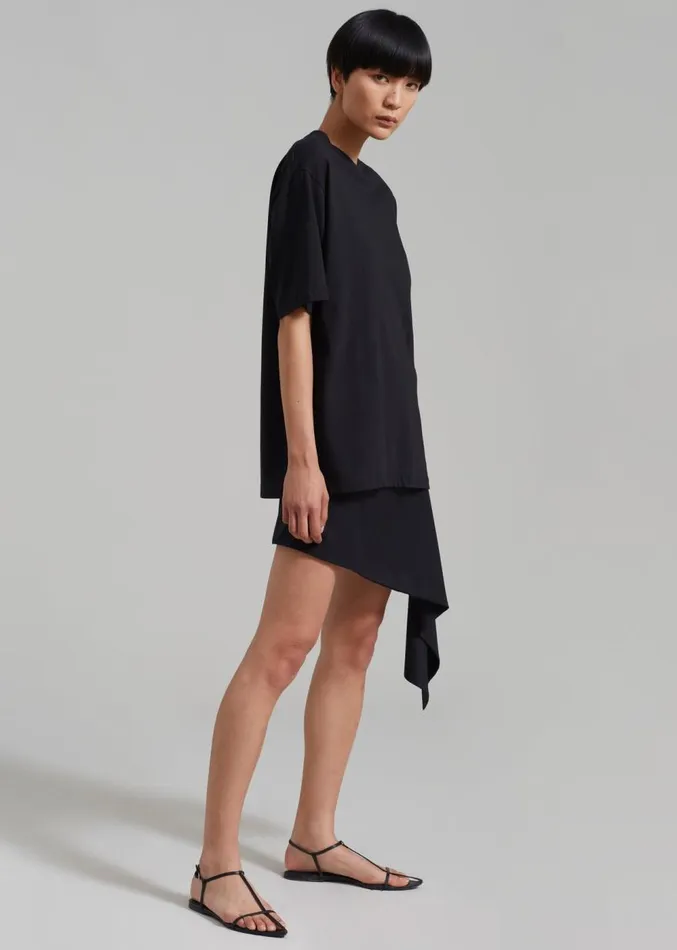 The Frankie Shop Faro Boxy Tee 8211 Black WomenMen Tops