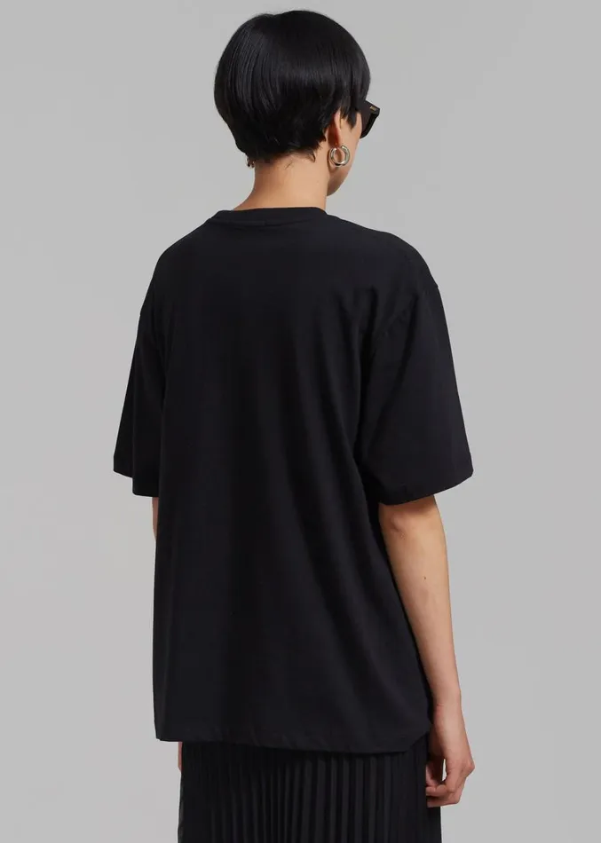 The Frankie Shop Faro Boxy Tee 8211 Black WomenMen Tops