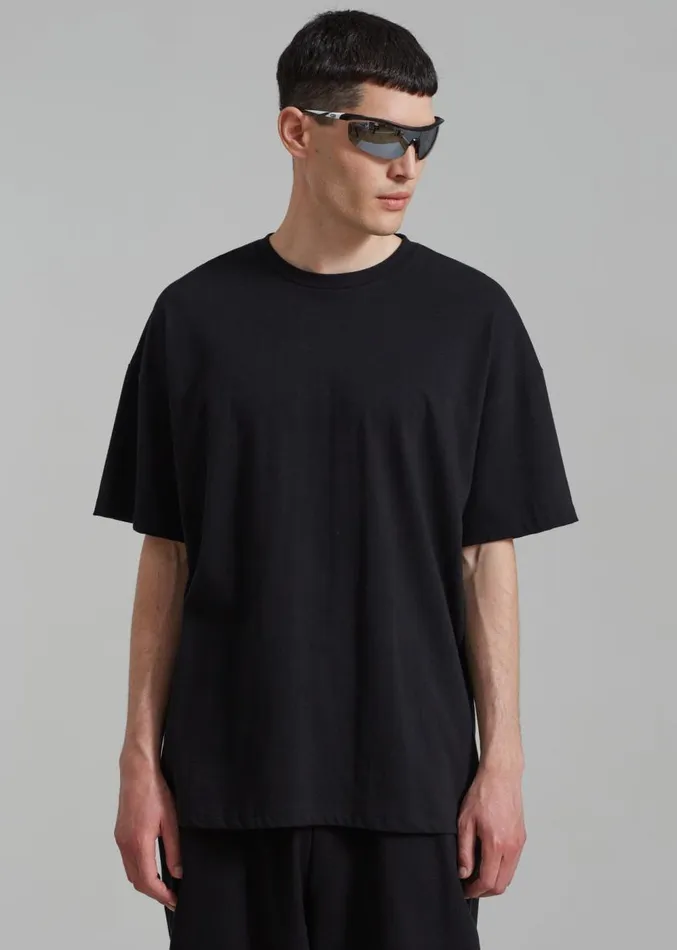 The Frankie Shop Faro Boxy Tee 8211 Black WomenMen Tops
