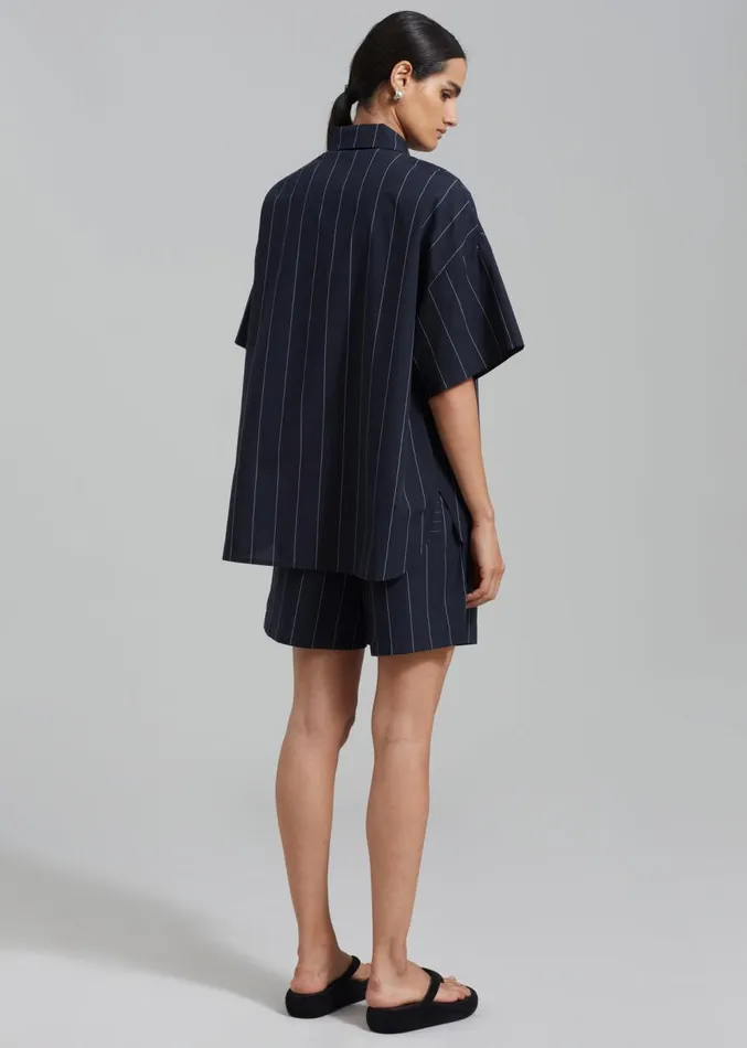 The Frankie Shop Finn Button Up Shirt 8211 White Stripe Women Tops