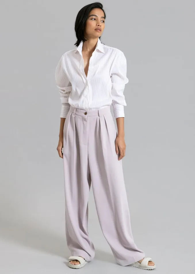 The Frankie Shop Flor Silky Shirt 8211 Pink Stripe Women Tops