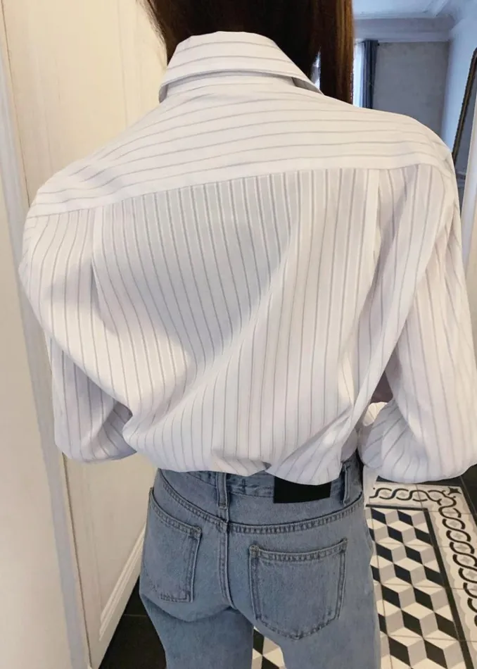 The Frankie Shop Flor Silky Shirt 8211 Pink Stripe Women Tops