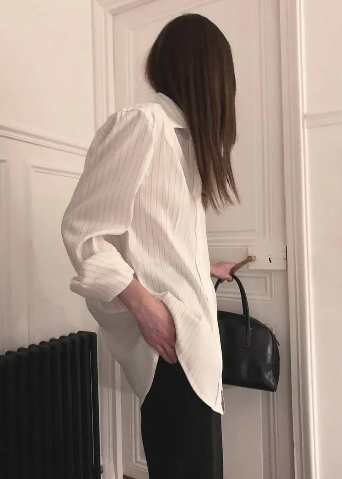 The Frankie Shop Flor Silky Shirt 8211 Pink Stripe Women Tops