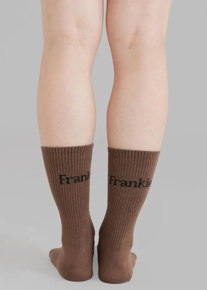 The Frankie Shop Frankie In English Ribbed Socks 8211 Brown WomenMen Accessories