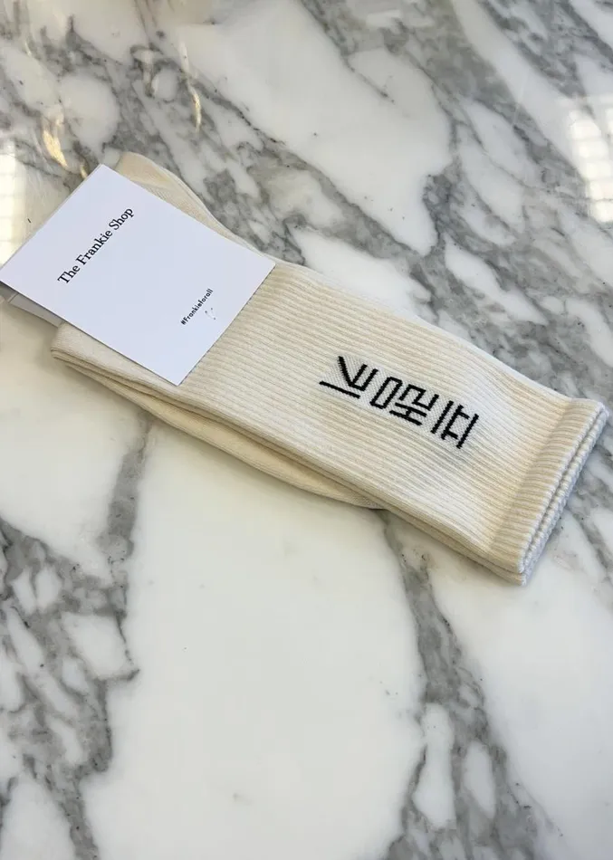 The Frankie Shop Frankie In Korean Ribbed Socks 8211 Vanilla MenWomen Accessories