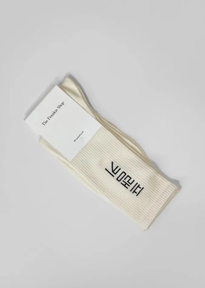 The Frankie Shop Frankie In Korean Ribbed Socks 8211 Vanilla MenWomen Accessories