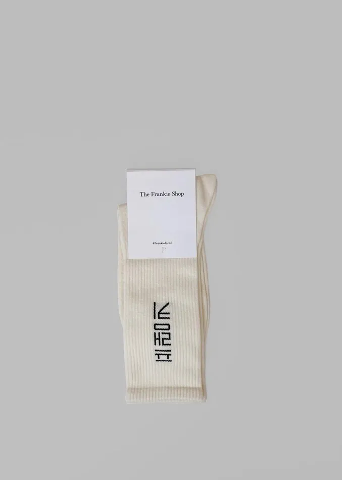 The Frankie Shop Frankie In Korean Ribbed Socks 8211 Vanilla MenWomen Accessories