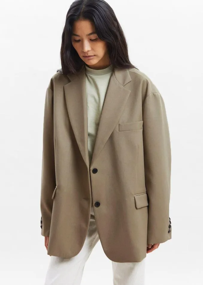 The Frankie Shop Frankie Oversized Boyfriend Blazer 8211 Desert Taupe Women Outerwear