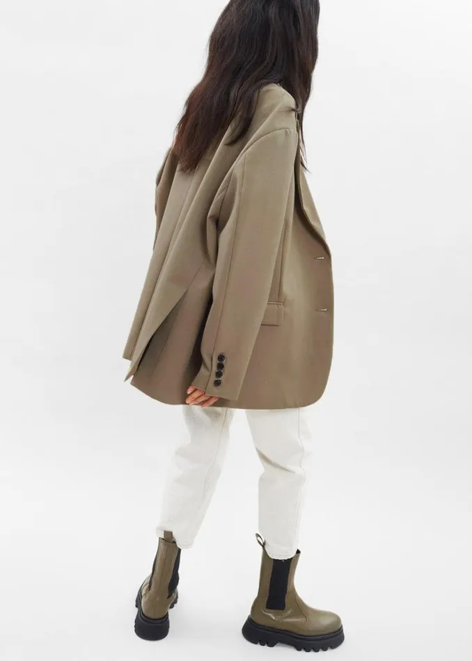 The Frankie Shop Frankie Oversized Boyfriend Blazer 8211 Desert Taupe Women Outerwear
