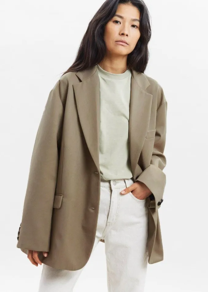 The Frankie Shop Frankie Oversized Boyfriend Blazer 8211 Desert Taupe Women Outerwear