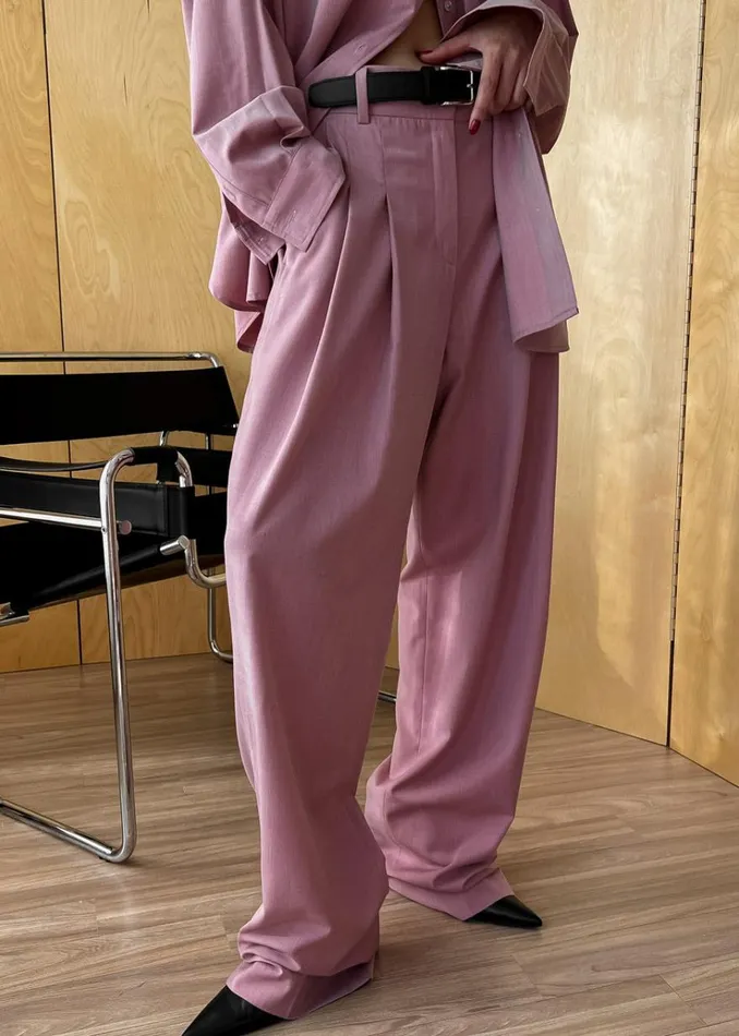 The Frankie Shop Gelso Pleated Trousers 8211 Rose Women Clothing