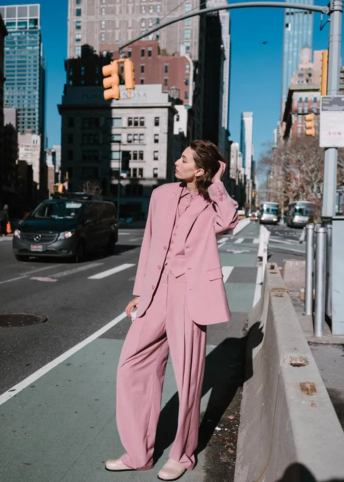 The Frankie Shop Gelso Pleated Trousers 8211 Rose Women Clothing