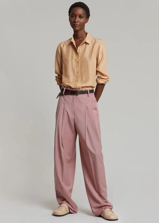 The Frankie Shop Gelso Pleated Trousers 8211 Rose Women Clothing