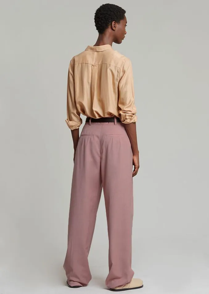 The Frankie Shop Gelso Pleated Trousers 8211 Rose Women Clothing