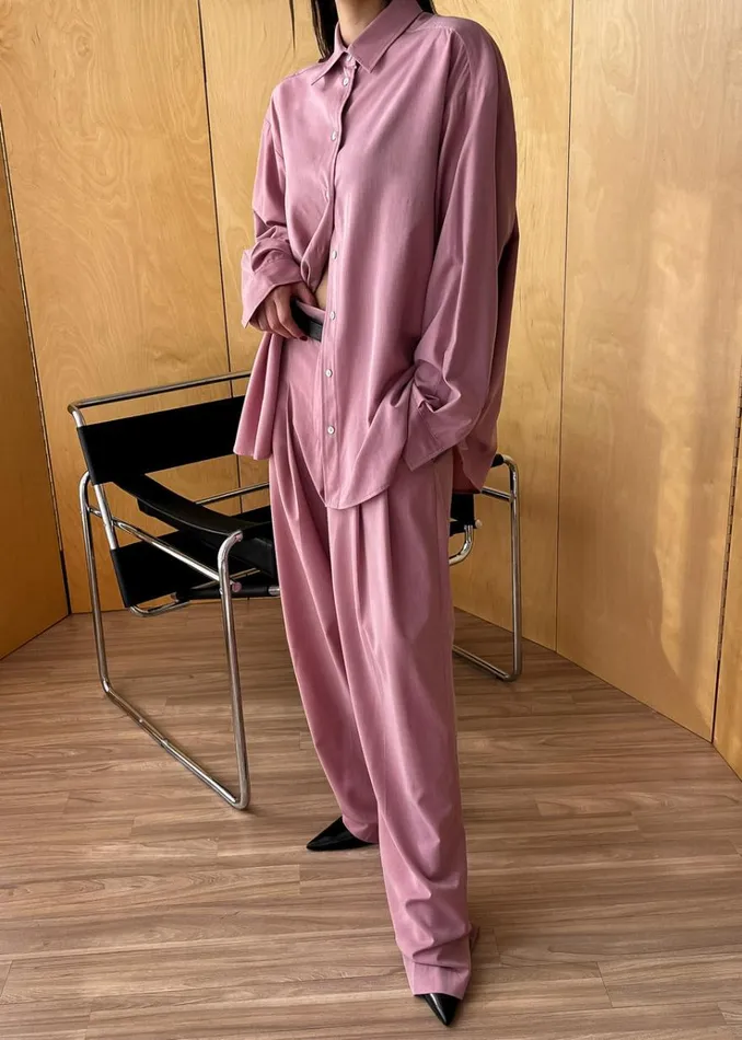 The Frankie Shop Gelso Pleated Trousers 8211 Rose Women Clothing
