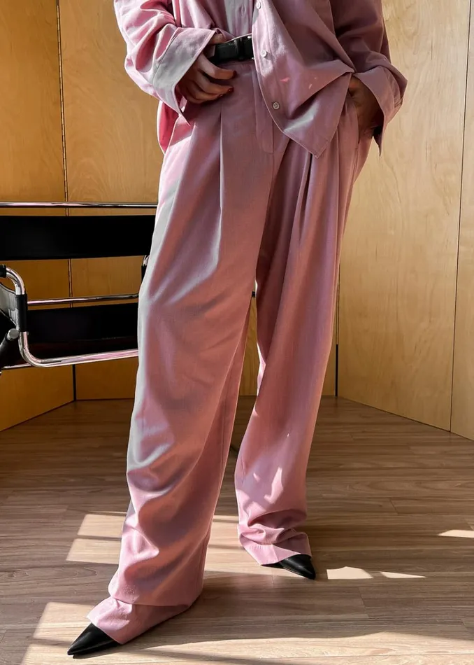 The Frankie Shop Gelso Pleated Trousers 8211 Rose Women Clothing