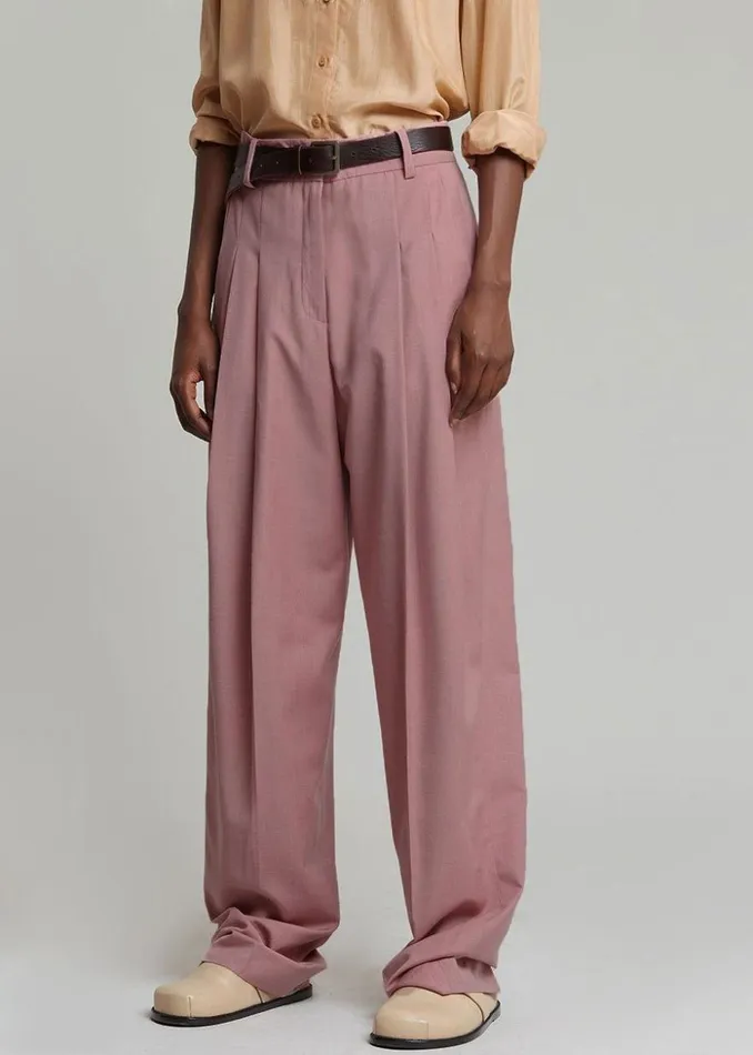 The Frankie Shop Gelso Pleated Trousers 8211 Rose Women Clothing