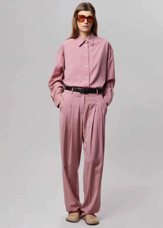 The Frankie Shop Gelso Pleated Trousers 8211 Rose Women Clothing