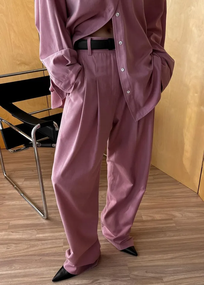 The Frankie Shop Gelso Pleated Trousers 8211 Rose Women Clothing