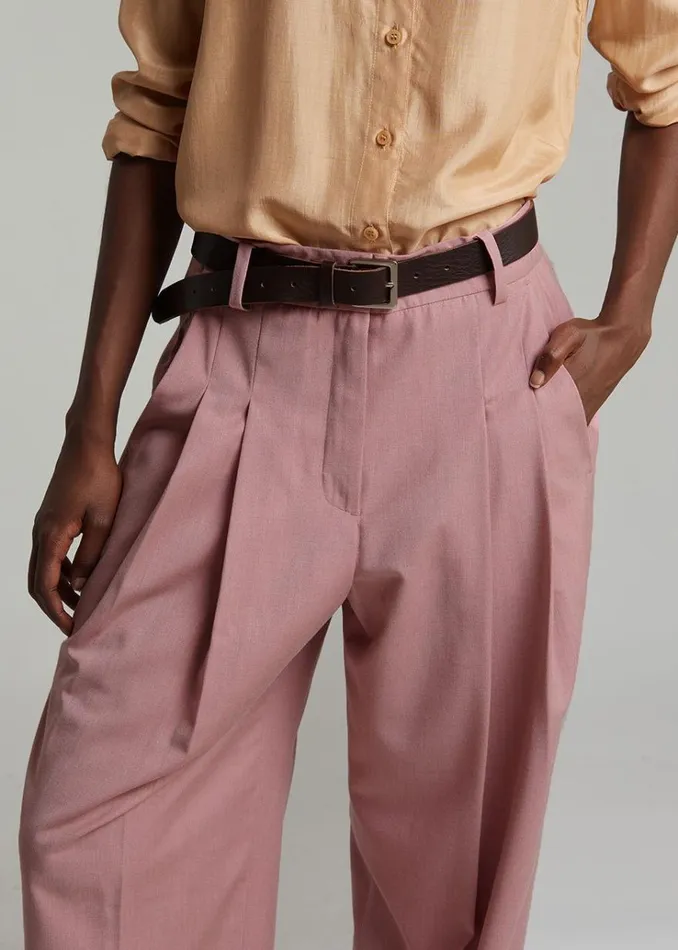 The Frankie Shop Gelso Pleated Trousers 8211 Rose Women Clothing