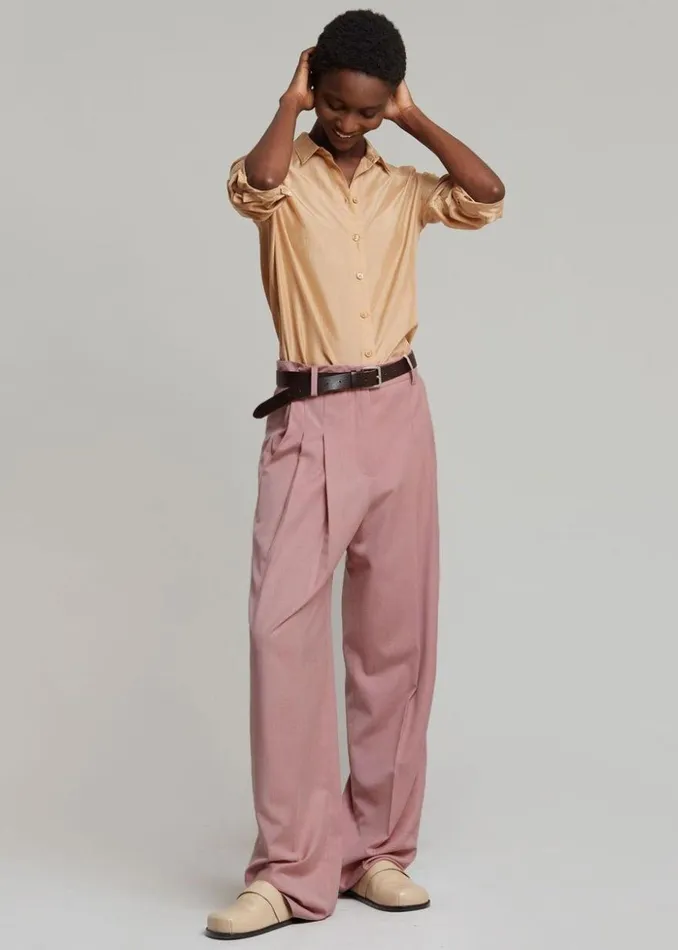The Frankie Shop Gelso Pleated Trousers 8211 Rose Women Clothing