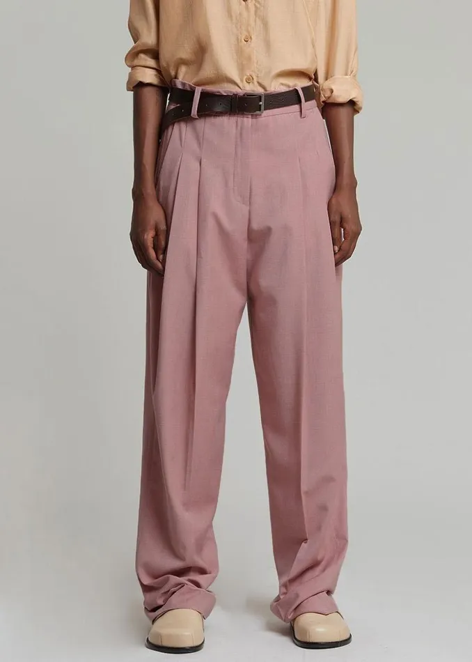 The Frankie Shop Gelso Pleated Trousers 8211 Rose Women Clothing