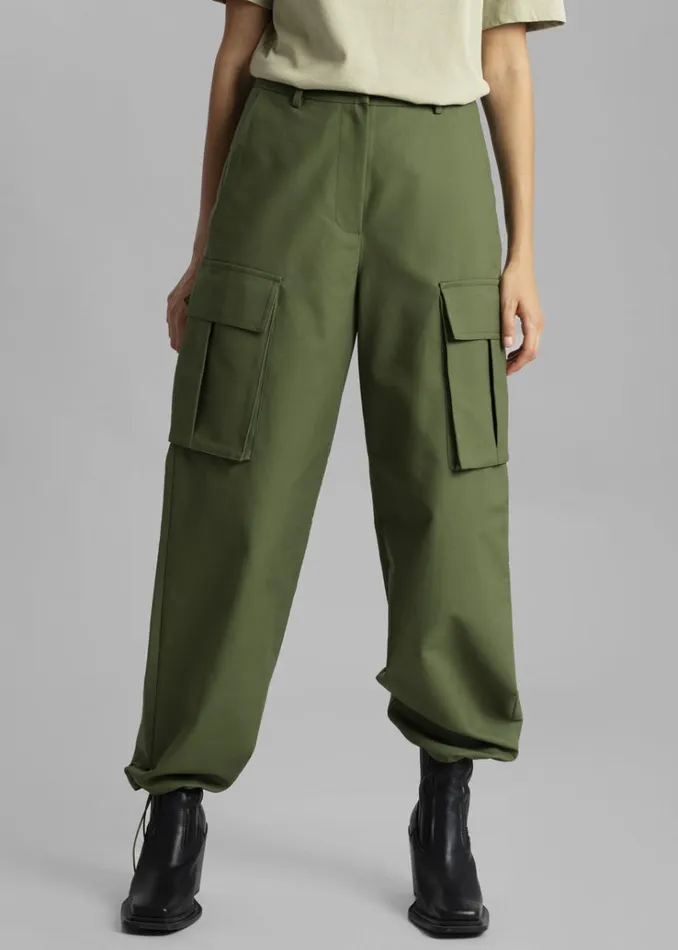 The Frankie Shop Gia Cargo Pants 8211 Olive Women Clothing
