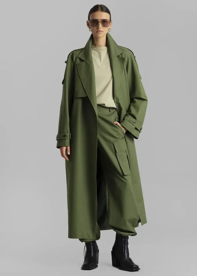 The Frankie Shop Gia Cargo Pants 8211 Olive Women Clothing