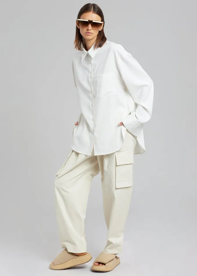 The Frankie Shop Gianna Cargo Pants 8211 Cream Women Bottoms