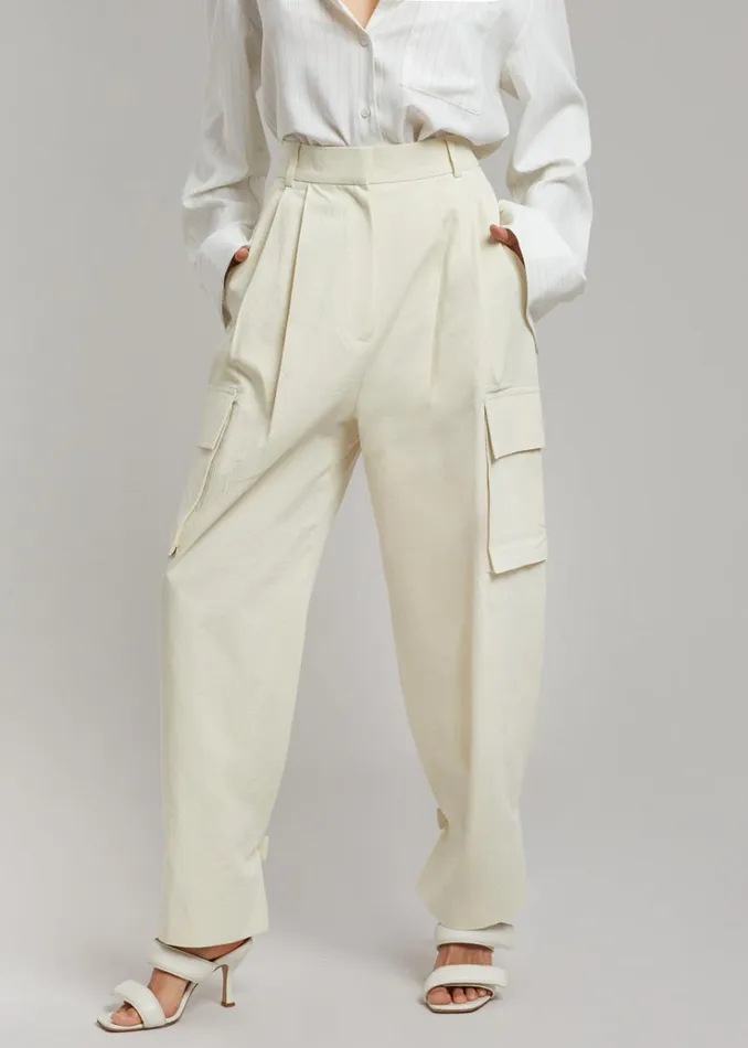 The Frankie Shop Gianna Cargo Pants 8211 Cream Women Bottoms