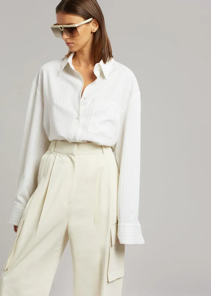 The Frankie Shop Gianna Cargo Pants 8211 Cream Women Bottoms