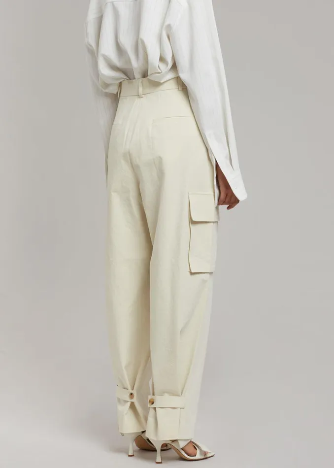 The Frankie Shop Gianna Cargo Pants 8211 Cream Women Bottoms