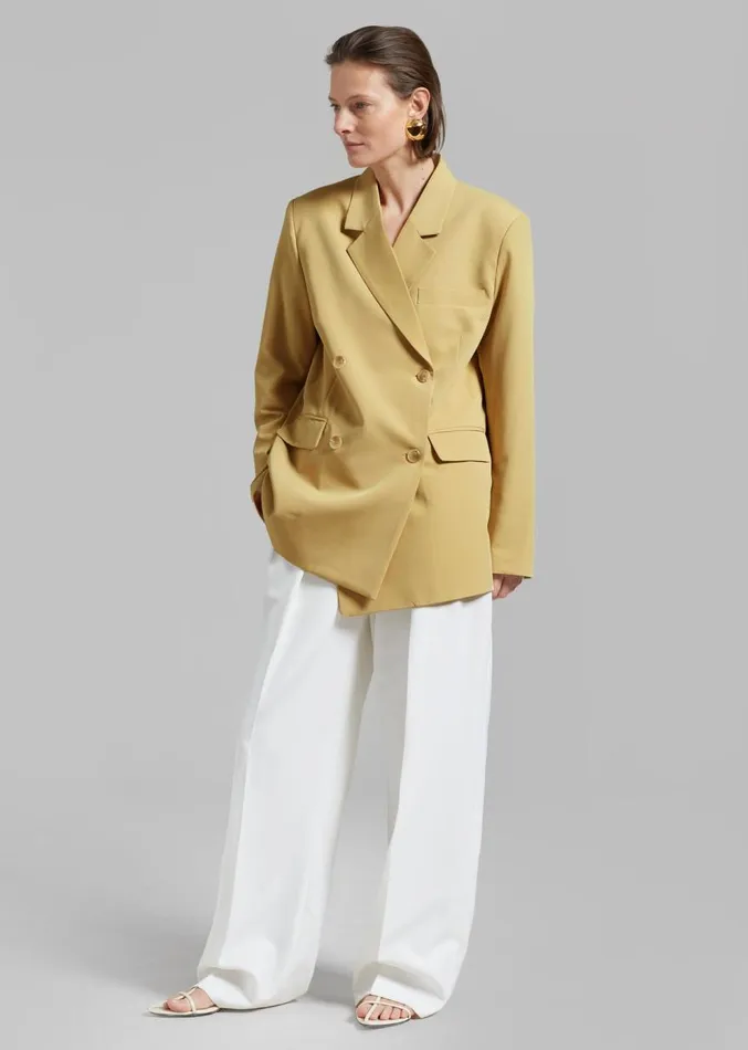 The Frankie Shop Girona Open Back Blazer 8211 Cornsilk Women Clothing