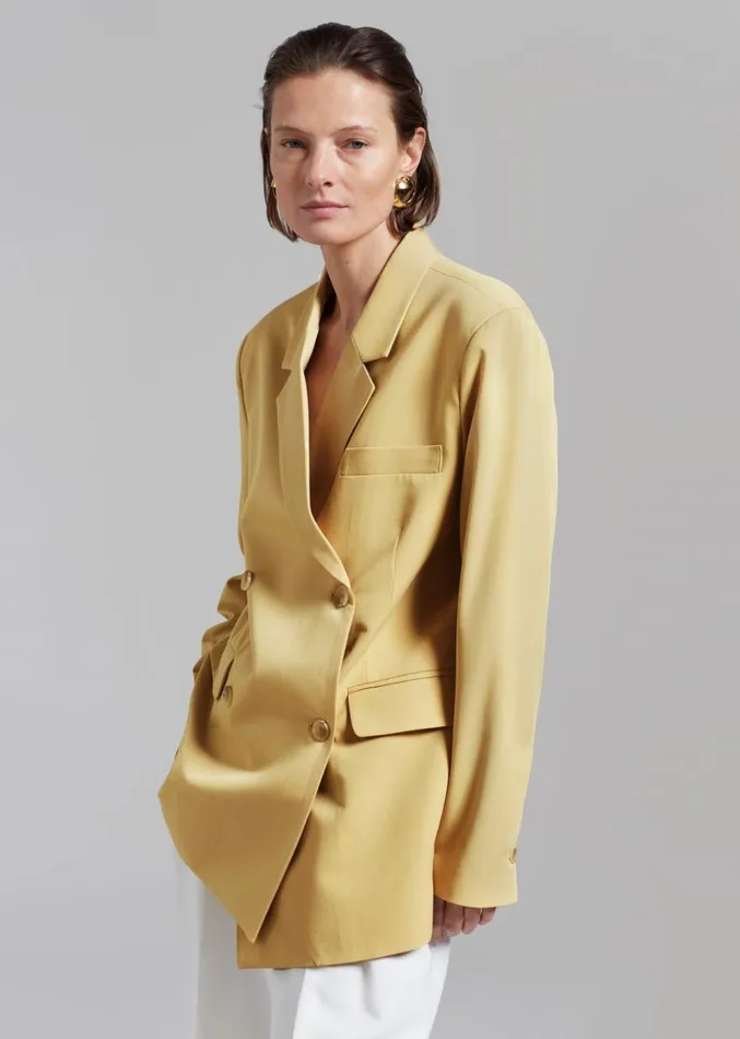 The Frankie Shop Girona Open Back Blazer 8211 Cornsilk Women Clothing