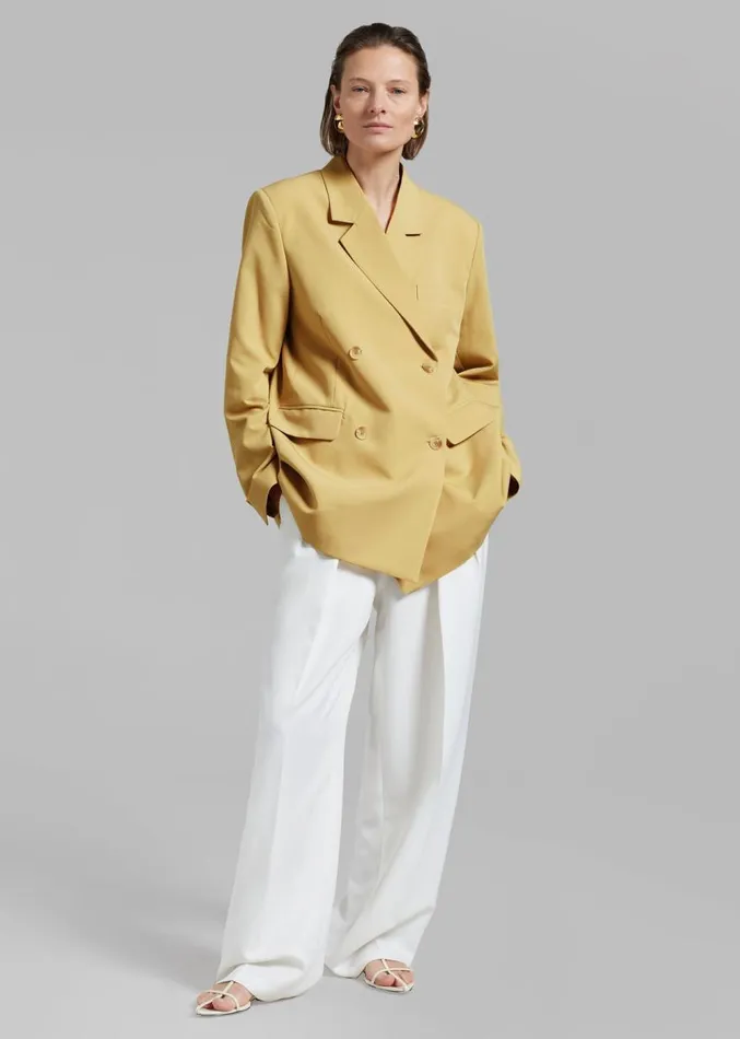 The Frankie Shop Girona Open Back Blazer 8211 Cornsilk Women Clothing