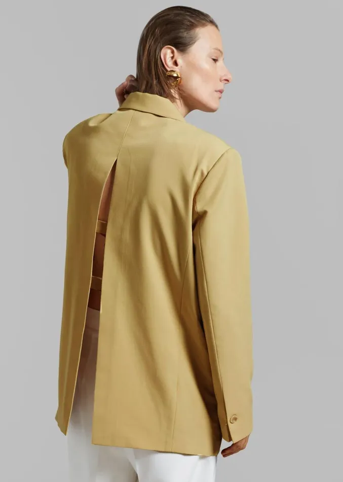 The Frankie Shop Girona Open Back Blazer 8211 Cornsilk Women Clothing